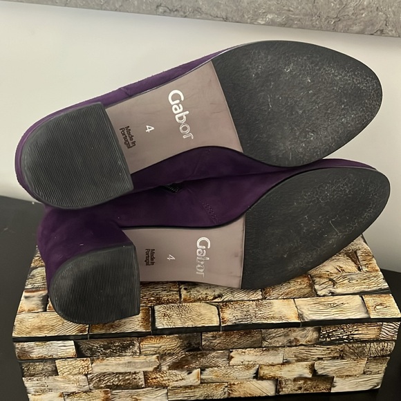NWT GABOR Samtchevreau Purple Suede Zip-up Ankle Boots - Size 6.5 - Picture 15 of 17